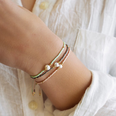 Pearl Cord Intentions Bracelet