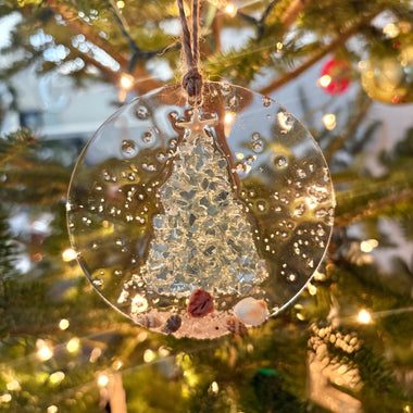 Crushed Sea Glass Christmas Tree Ornament