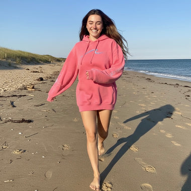 Pigmented Wave Pullover in Coral