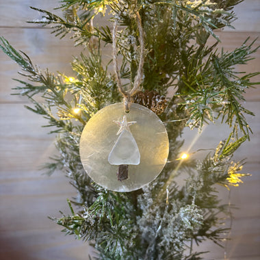 Mini Capiz & Seaglass Tree Ornaments