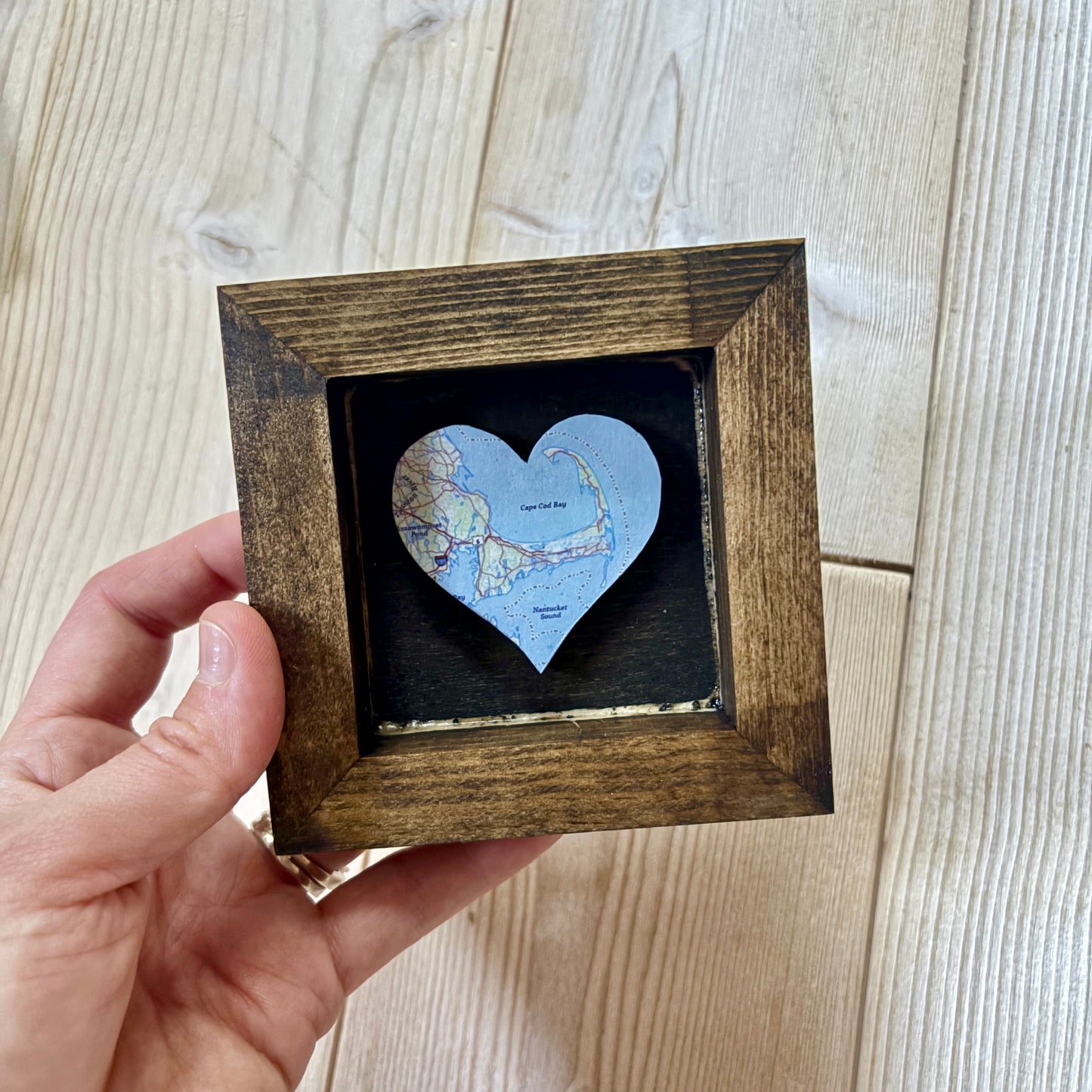 Mini Cape Cod Heart Map Frame