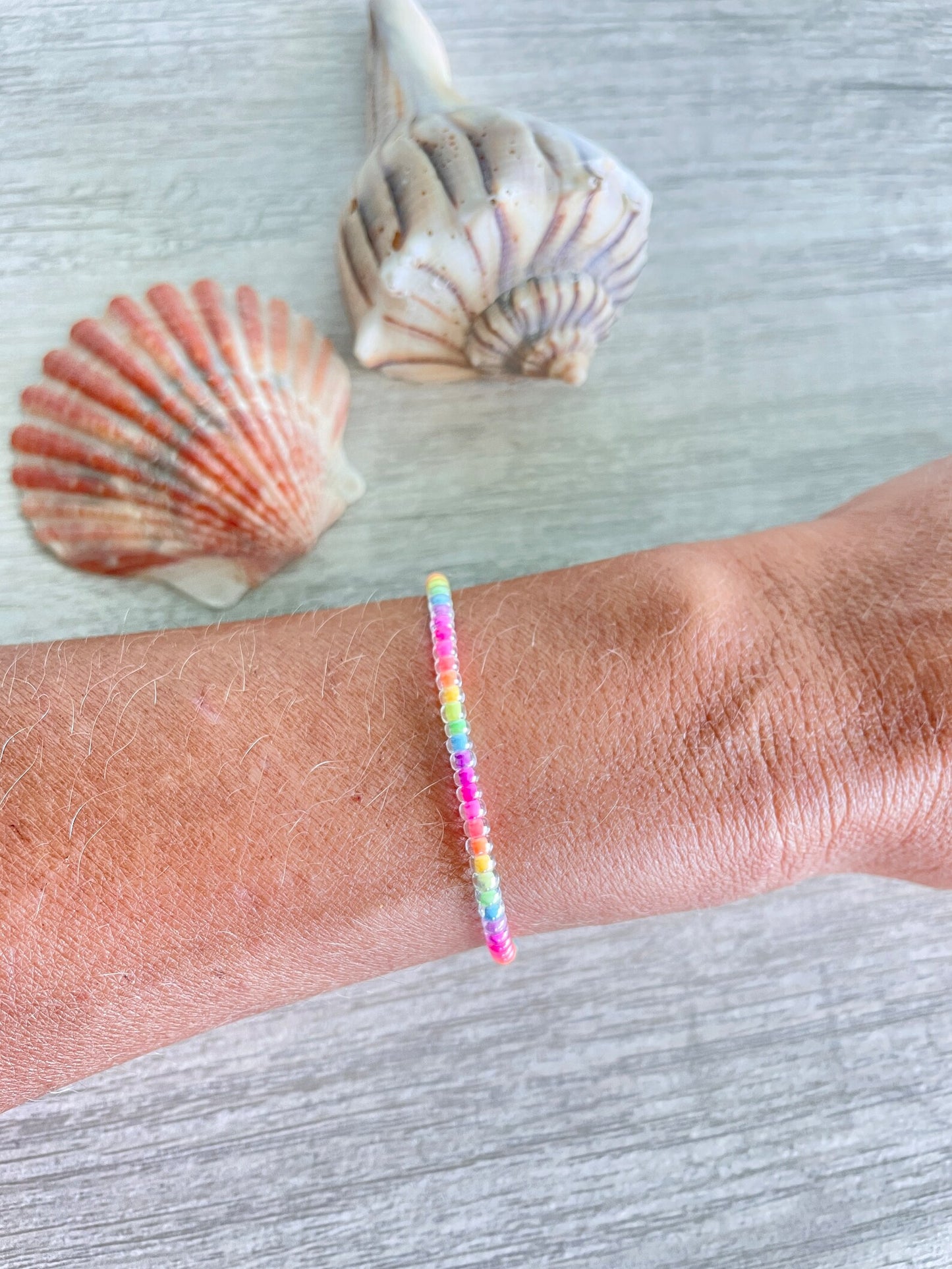 Neon Seed Bead Bracelet/Anklet