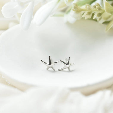 Silver Starfish Stud Earrings