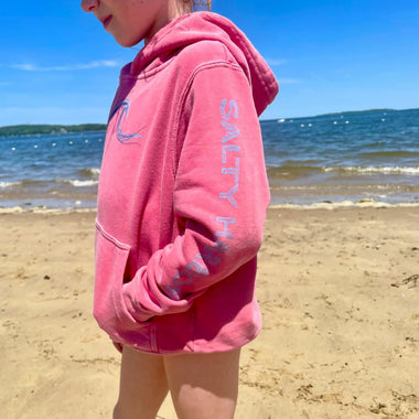 Youth Wave Pullover in Coral
