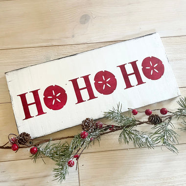 Ho Ho Ho Sand Dollar Coastal Wooden Sign