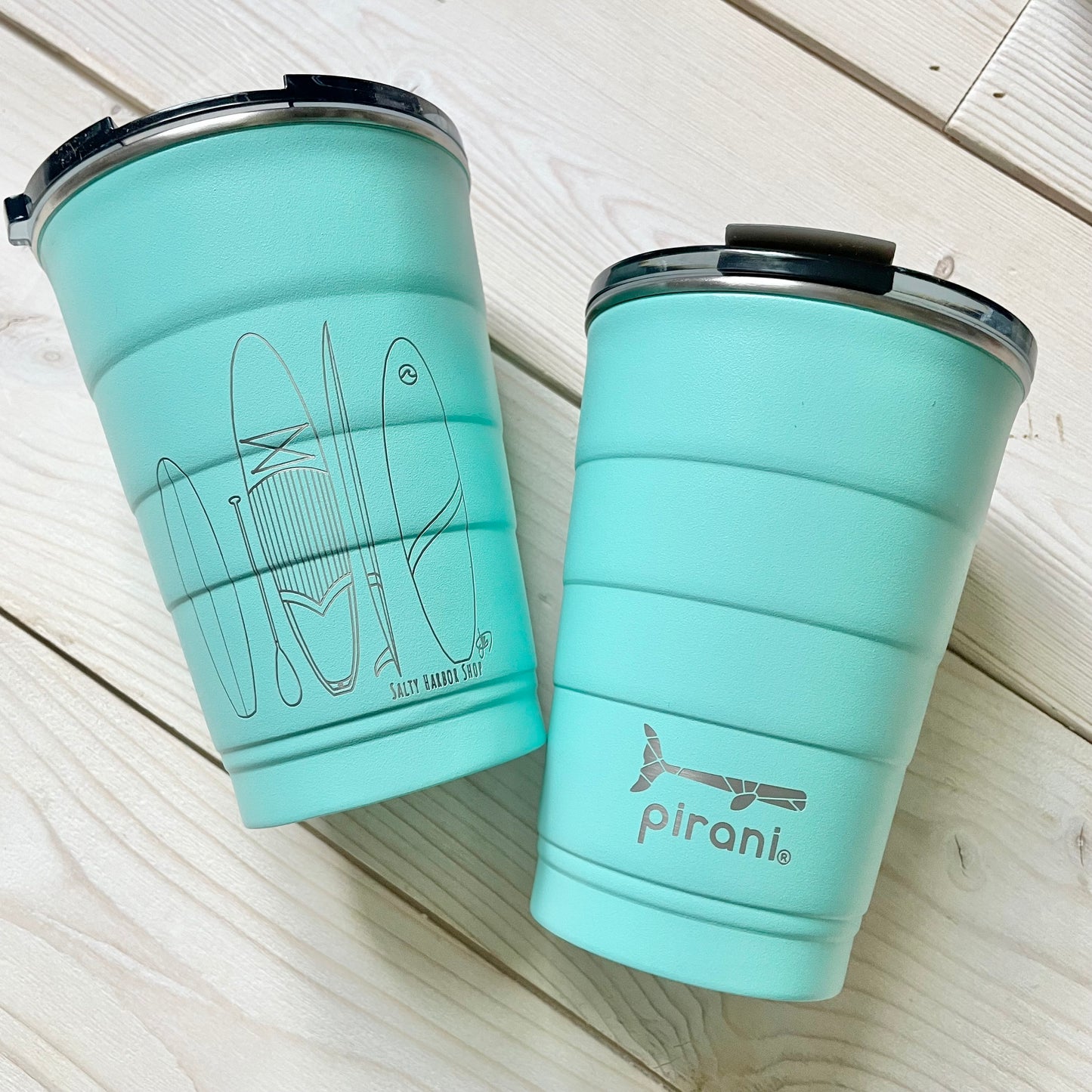 Surfboard Pirani Tumbler- Teal