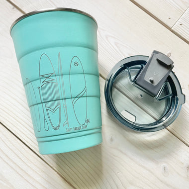 Surfboard Pirani Tumbler- Teal