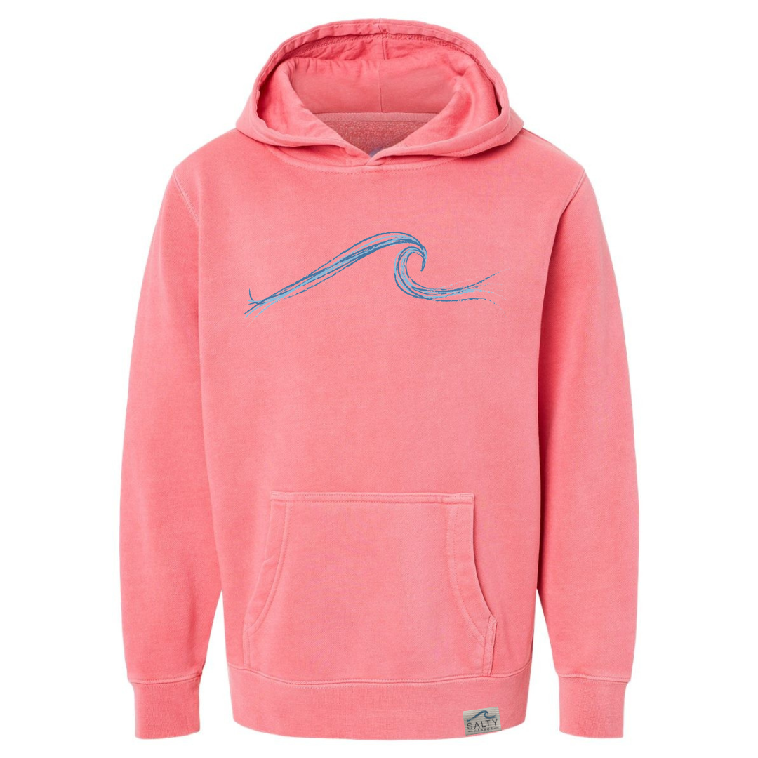 Youth Wave Pullover in Coral