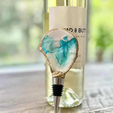 Hand Painted Oyster Bottle Stopper