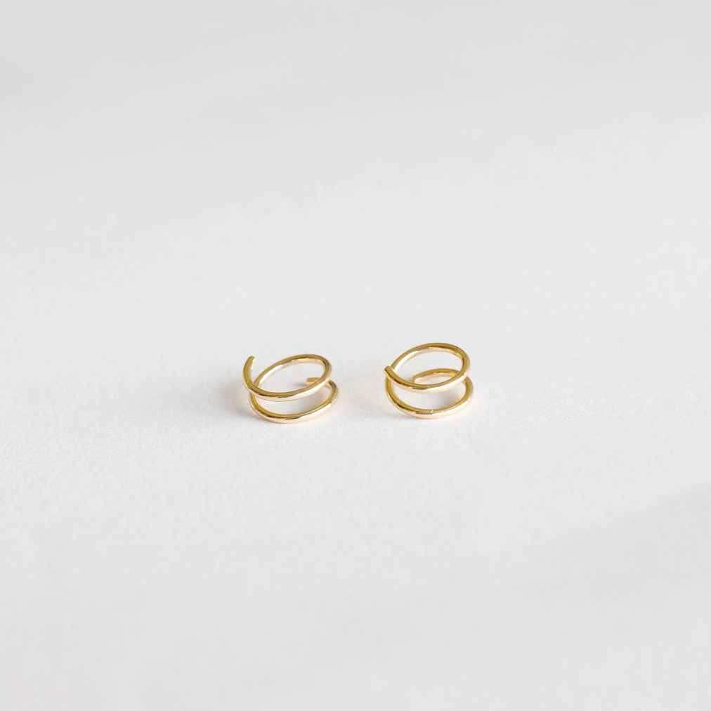 Minimalist Spiral Gold Earrings