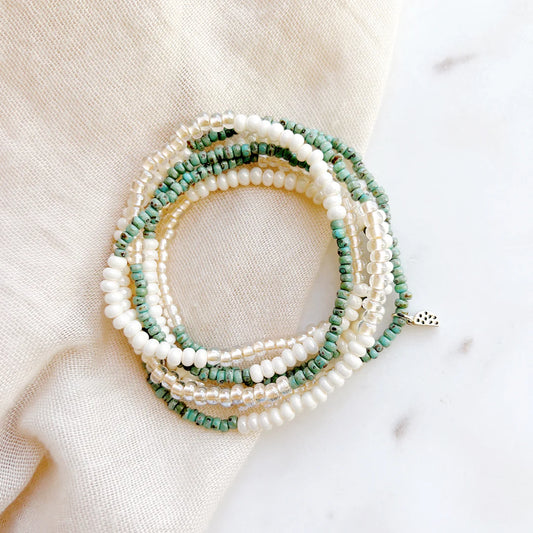 Dune Grass Saltaire Beaded Wrap