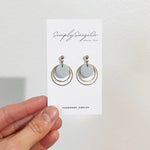 Dusty Blue Elegant Double Ring Drops