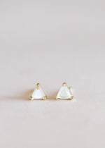 Mini Energy Gem Mother of Pearl Gold Earrings