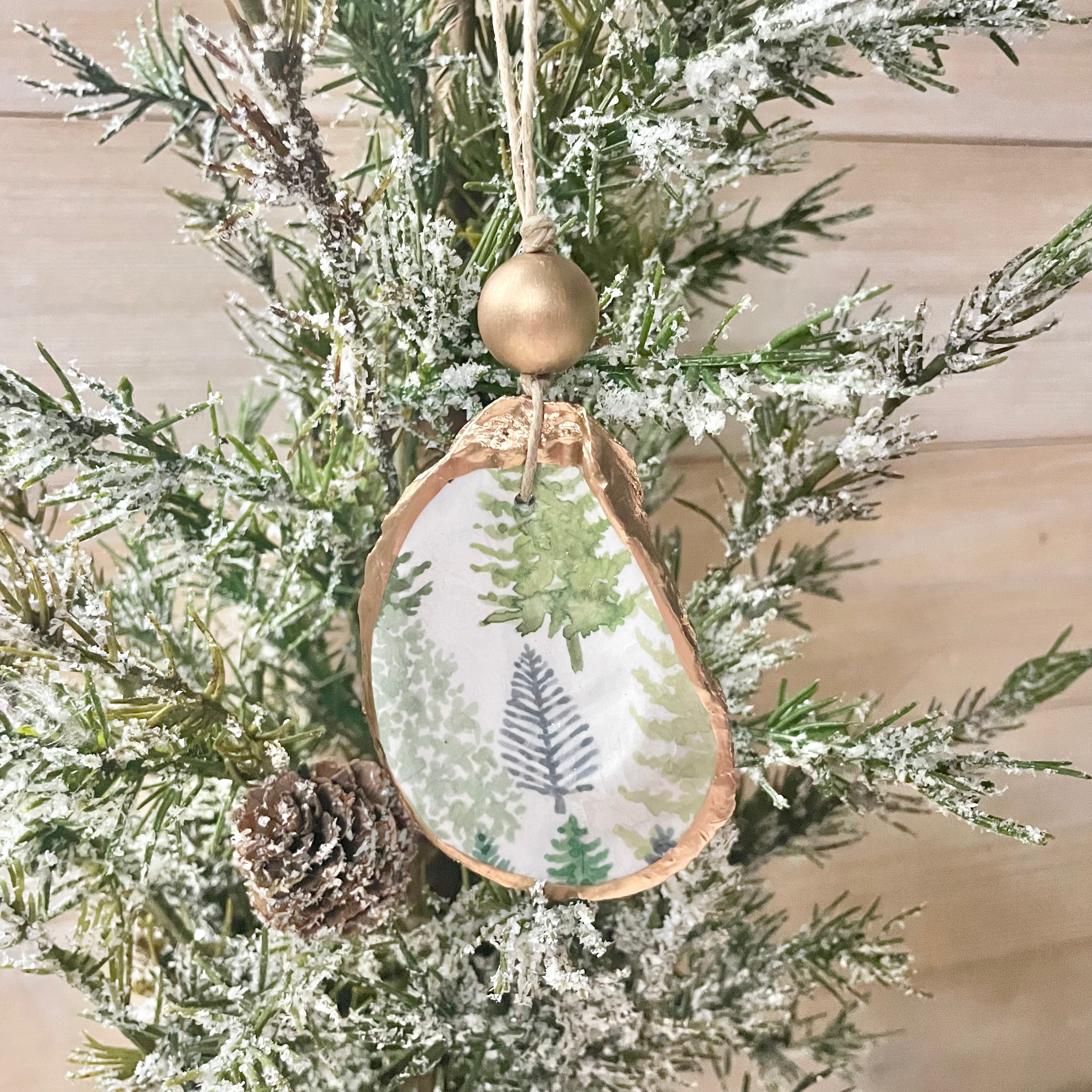 Evergreen Oyster Ornament