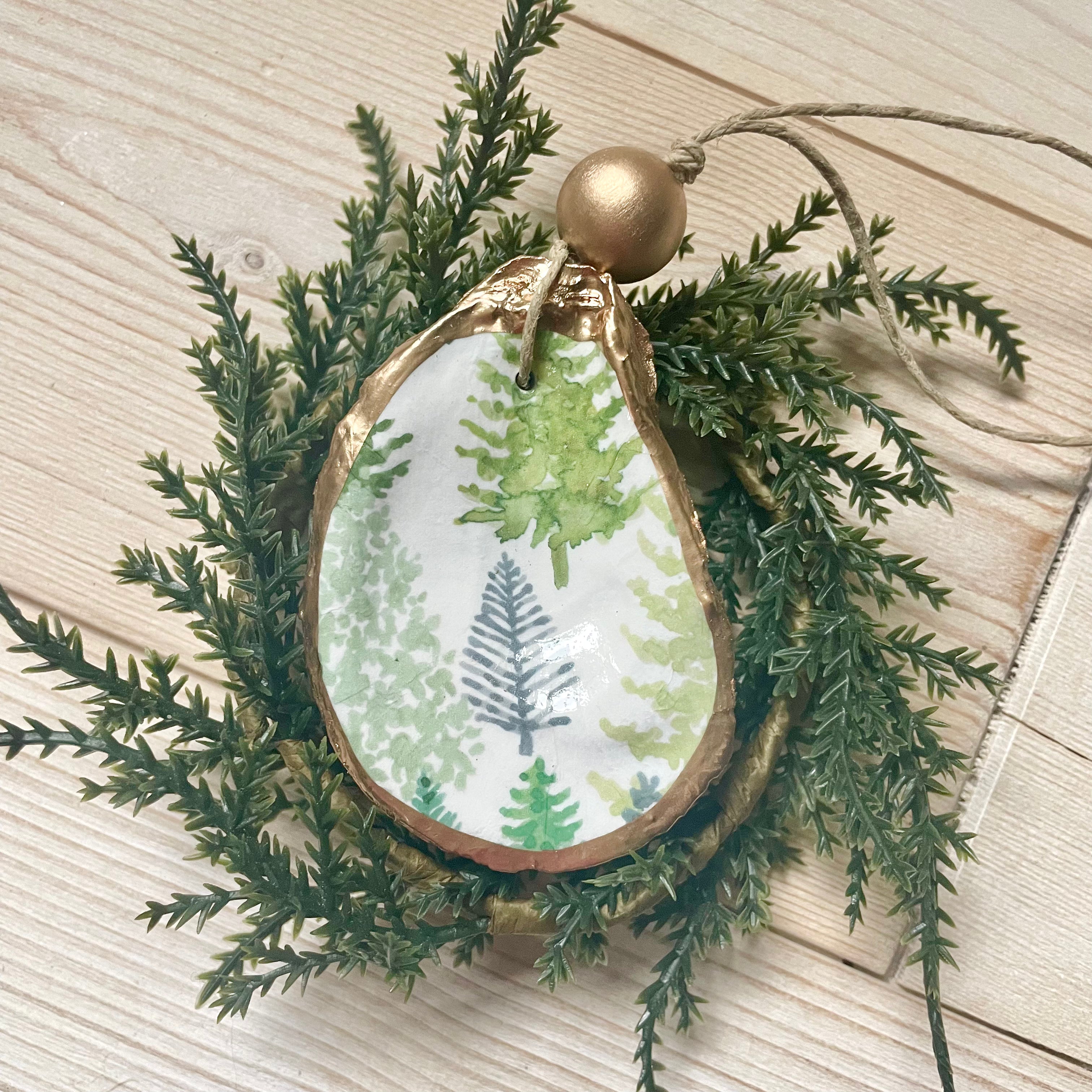 Evergreen Oyster Ornament