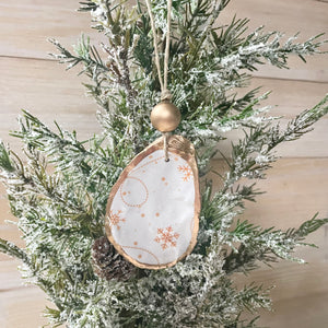 Gold Snowflake Oyster Ornament