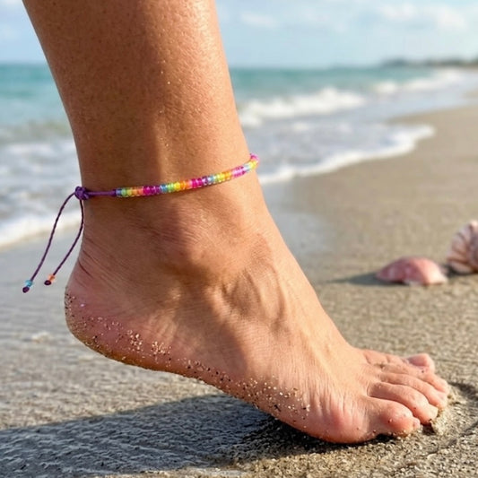 Neon Seed Bead Bracelet/Anklet
