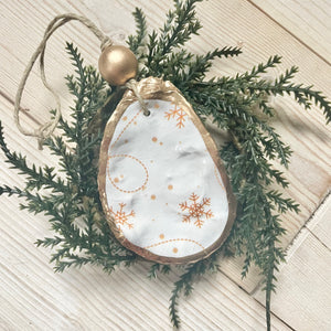 Gold Snowflake Oyster Ornament