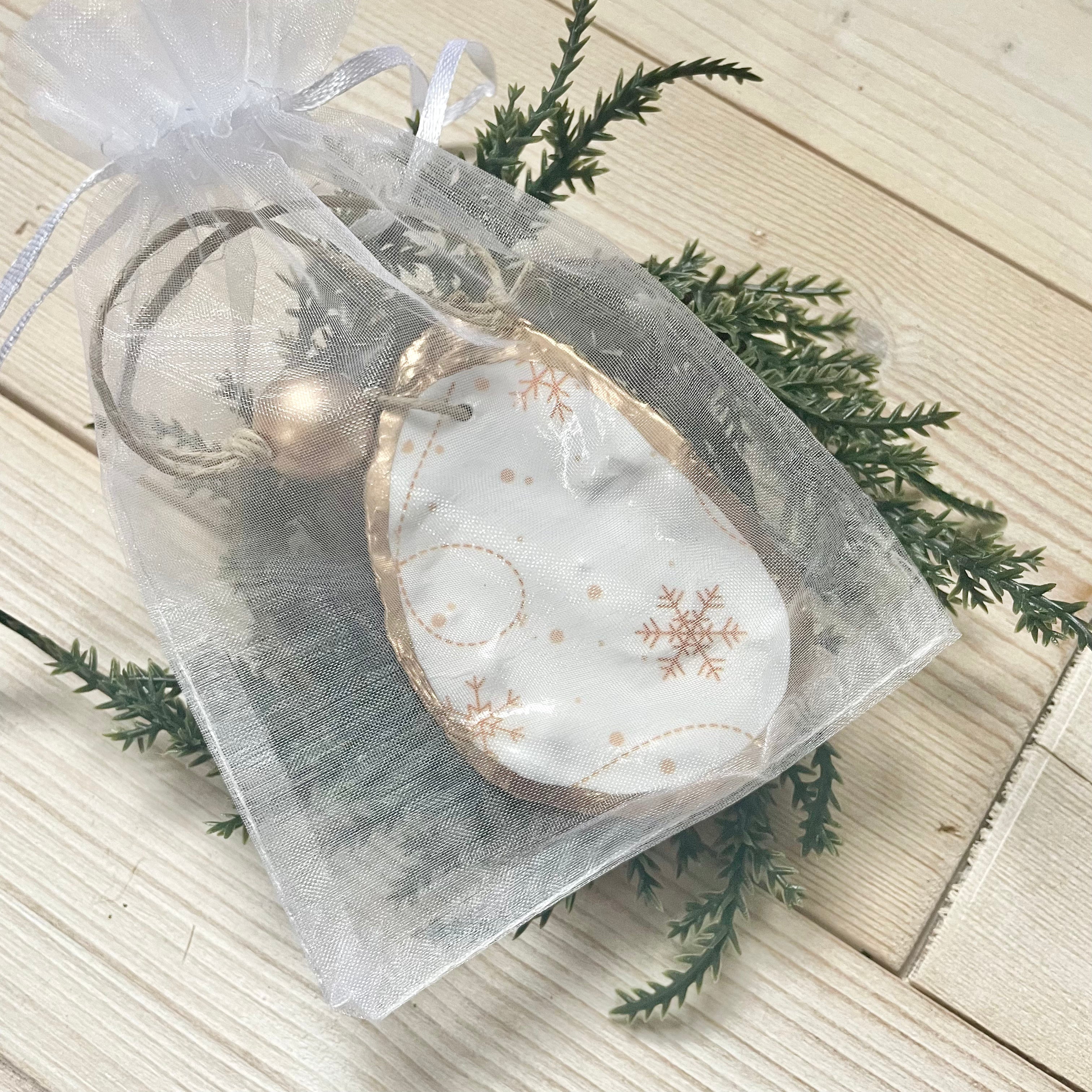 Gold Snowflake Oyster Ornament