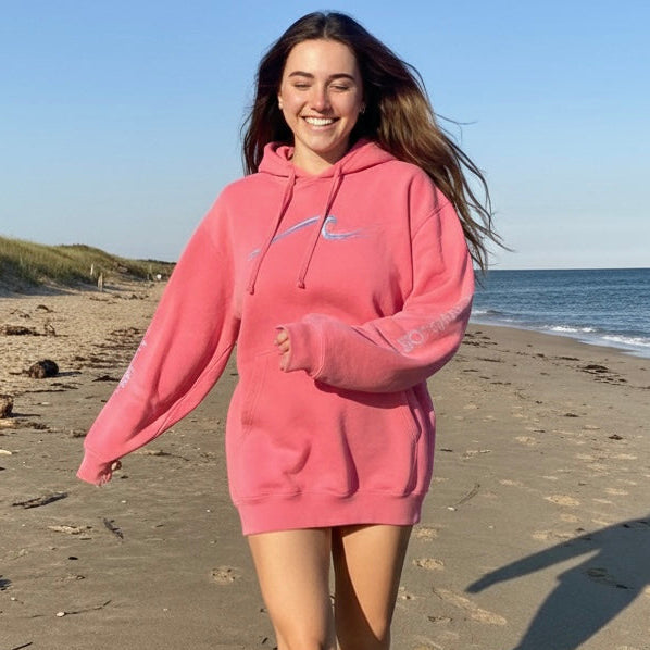 Pigmented Wave Pullover in Coral