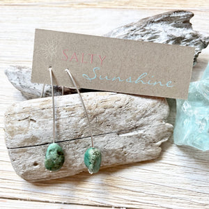 Turquoise Nugget Inverted Threader Earrings