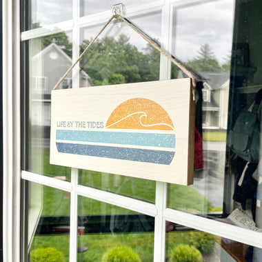 Life by the Tides Twine Hanging Sign