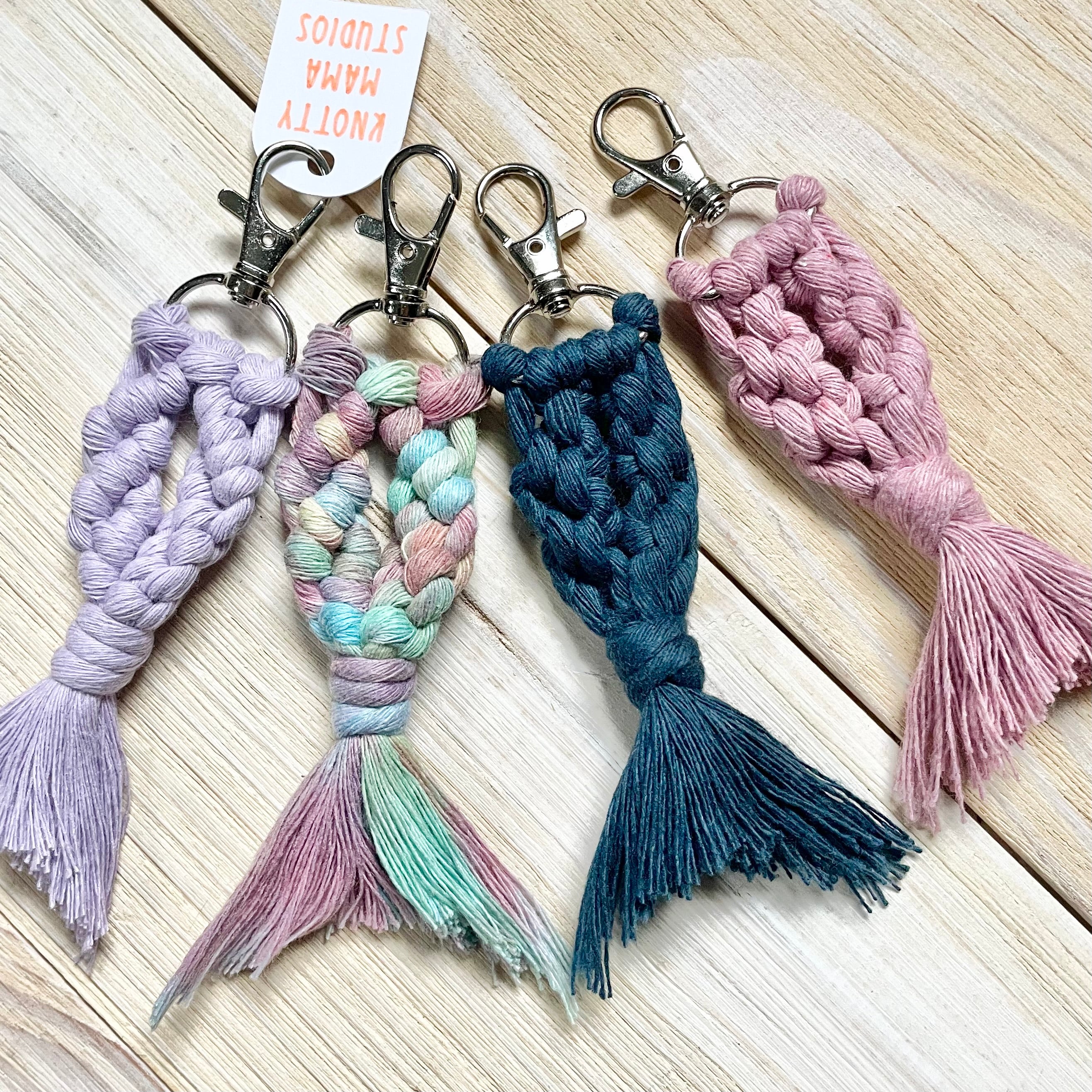 Macrame Mermaid Tail Keychain