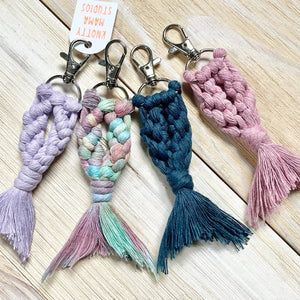 Macrame Mermaid Tail Keychain
