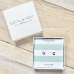 Coral Enamel Studs