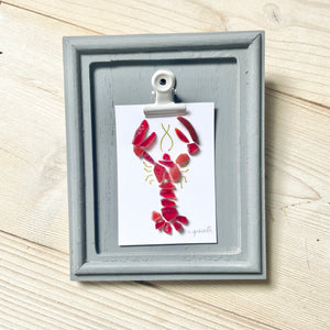 Red Sea Glass Lobster Mini Frame