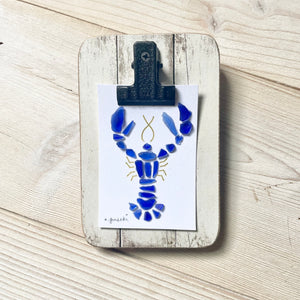 Blue Sea Glass Lobster Mini Frame