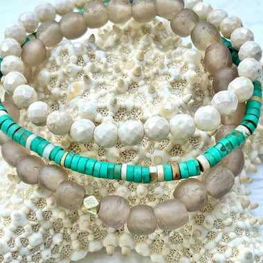 Beachy Neutral Mini Sea Glass Stack