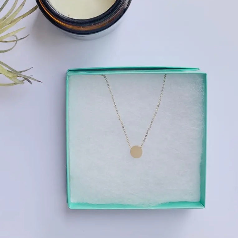 Dainty Gold Circle Necklace