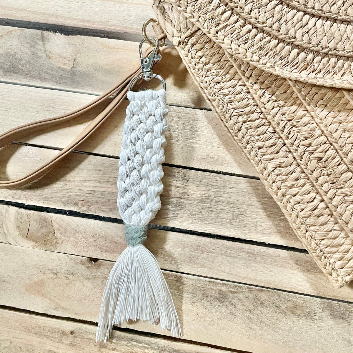 Ivory Keychain Braided Ivory Mermaid Tail Keychain – Salty Harbor