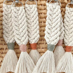 Braided Ivory Mermaid Tail Keychain