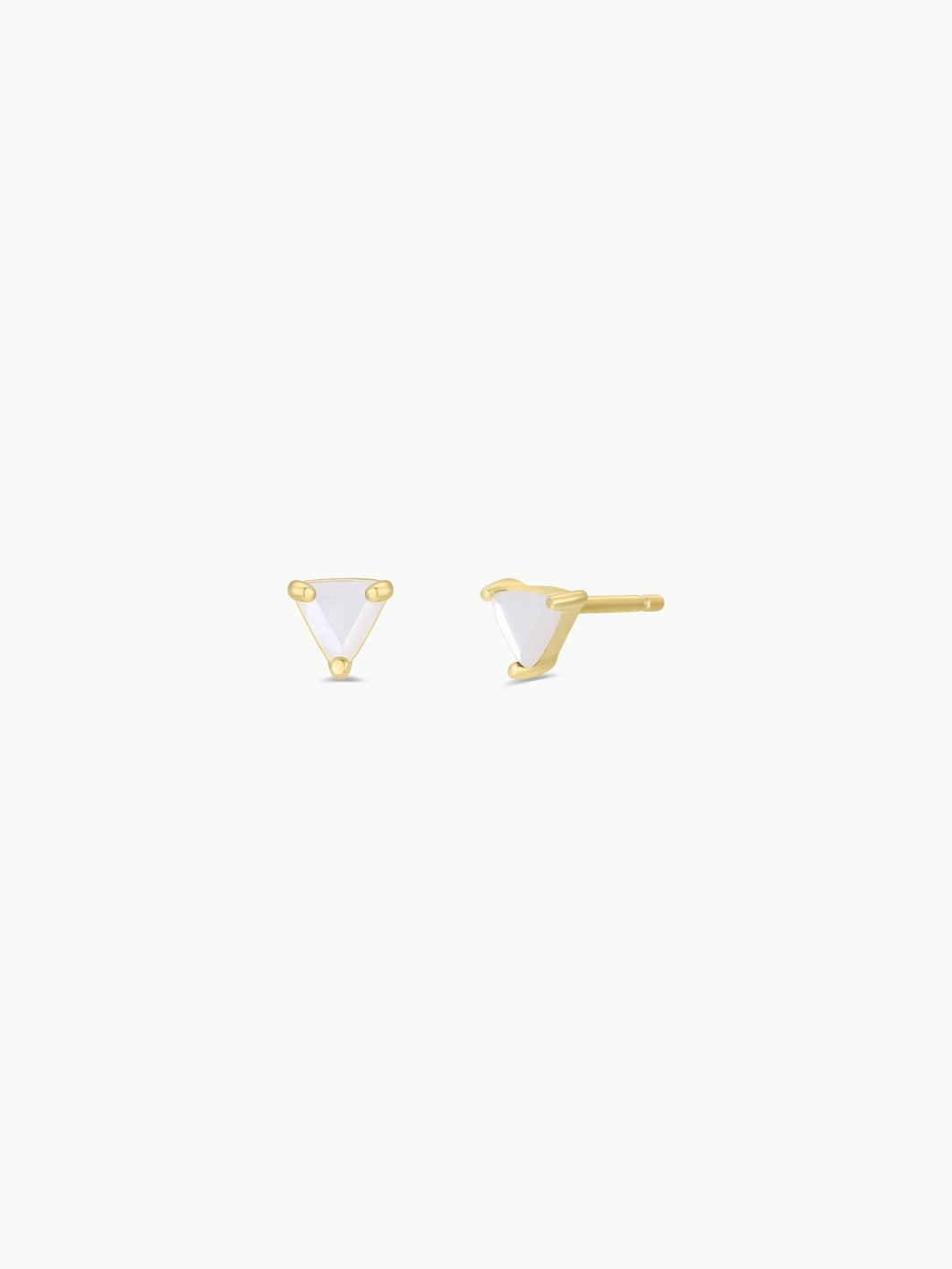 Mini Energy Gem Mother of Pearl Gold Earrings