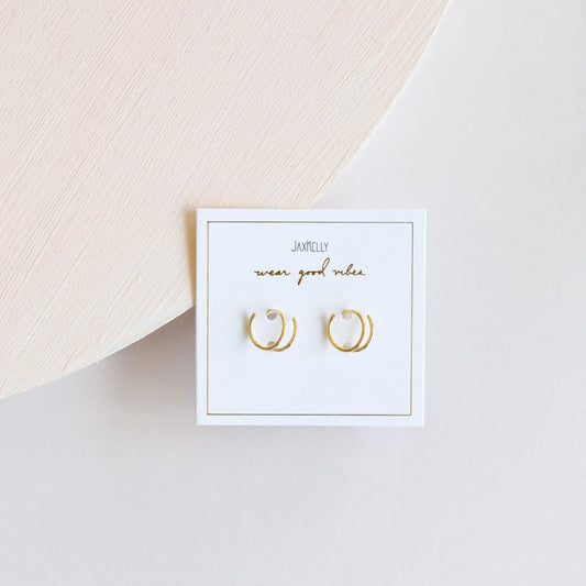Minimalist Spiral Gold Earrings