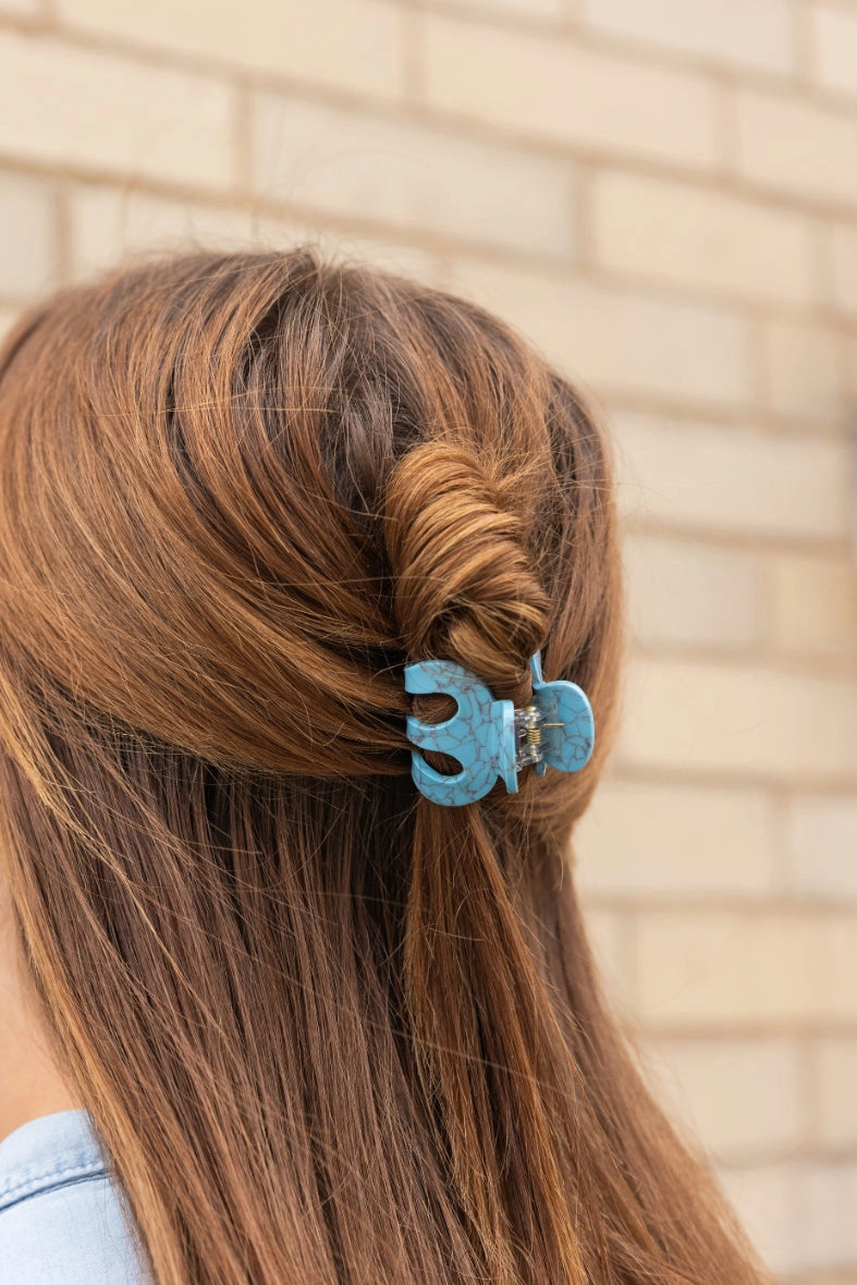Mini Hair Claw Trio Ocean Waves