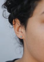 Baguette Turquoise Gold Earrings