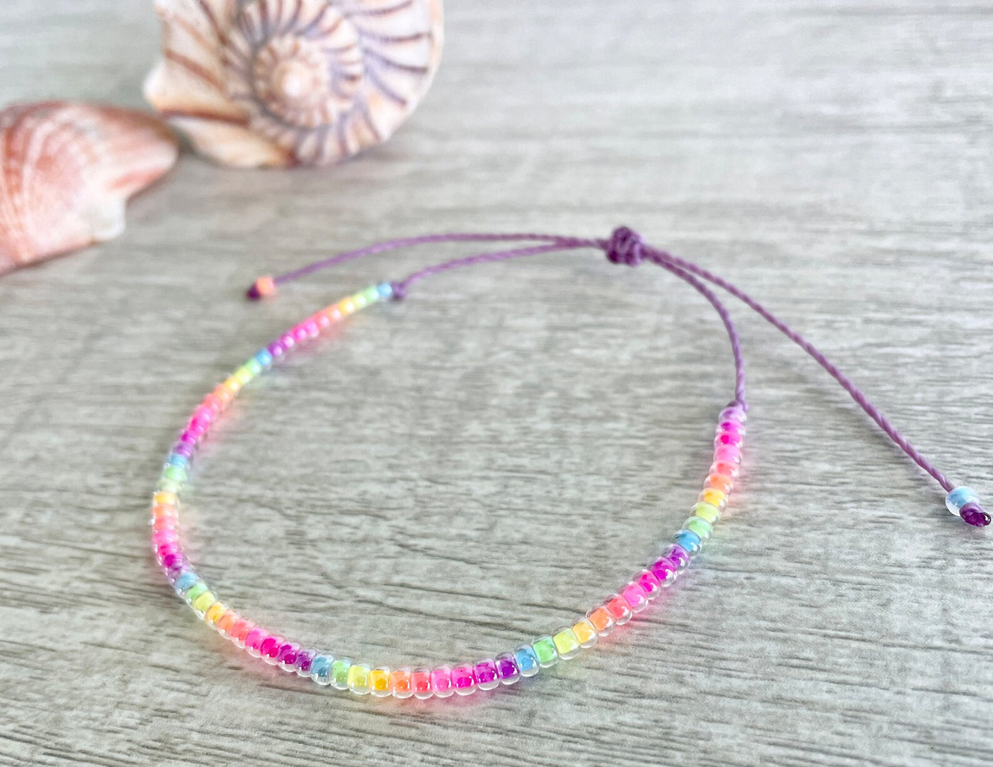 Neon Seed Bead Bracelet/Anklet