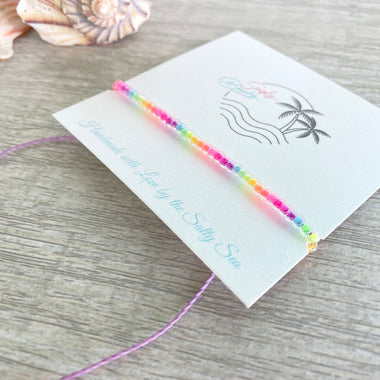 Neon Seed Bead Bracelet/Anklet