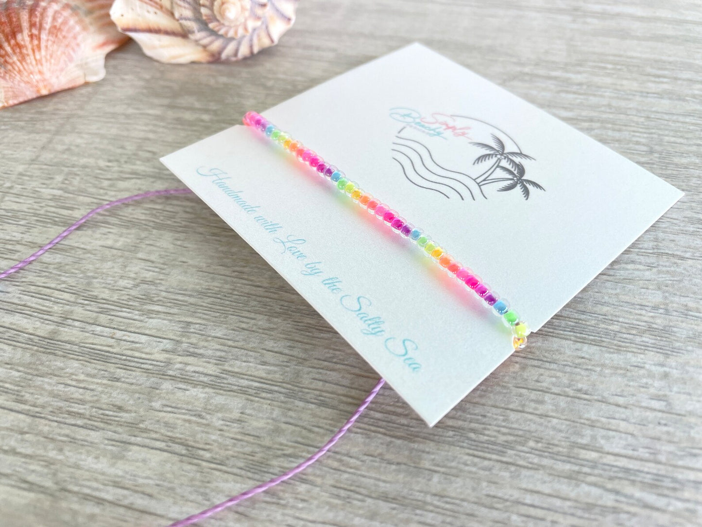 Neon Seed Bead Bracelet/Anklet