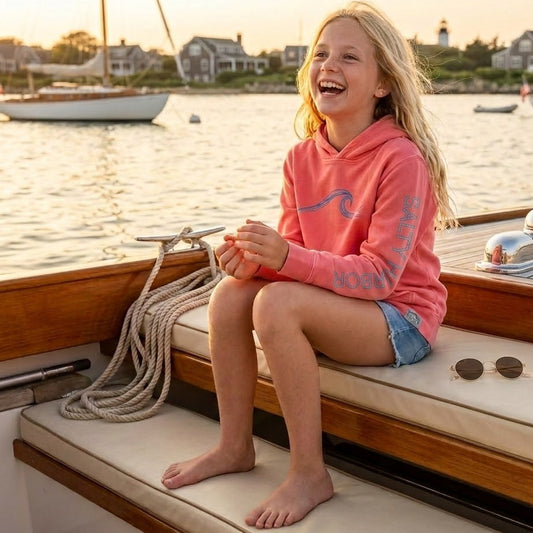 Youth Wave Pullover in Coral