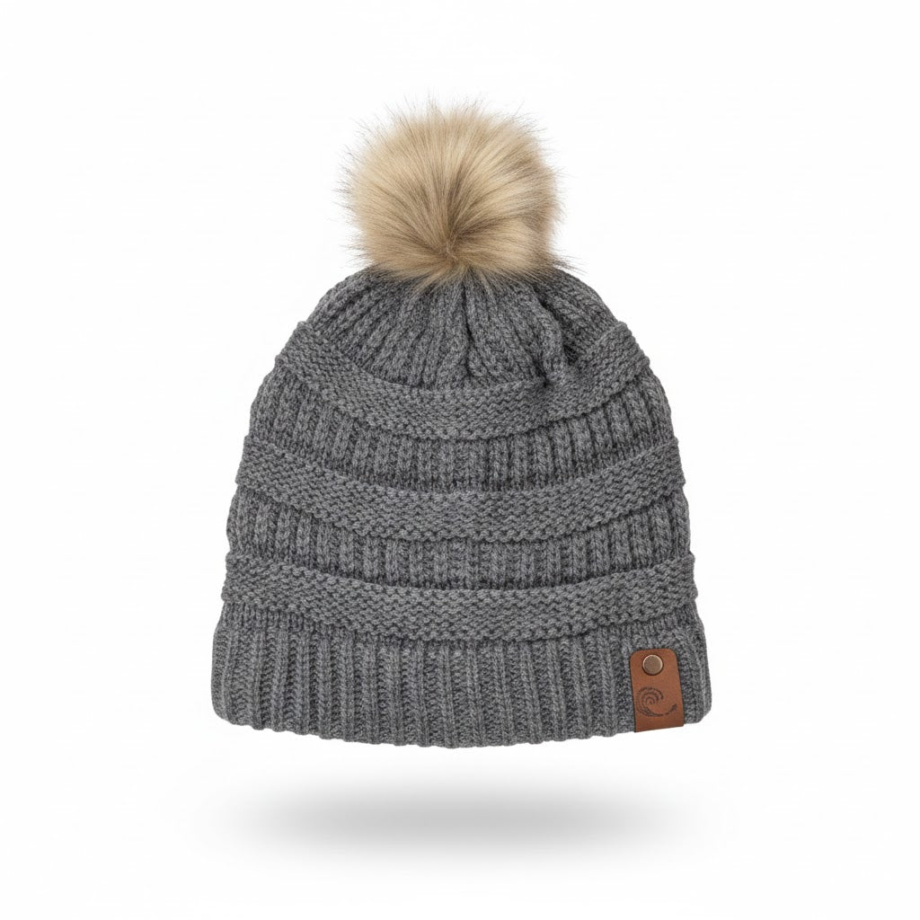Cable Knit Pom Beanie