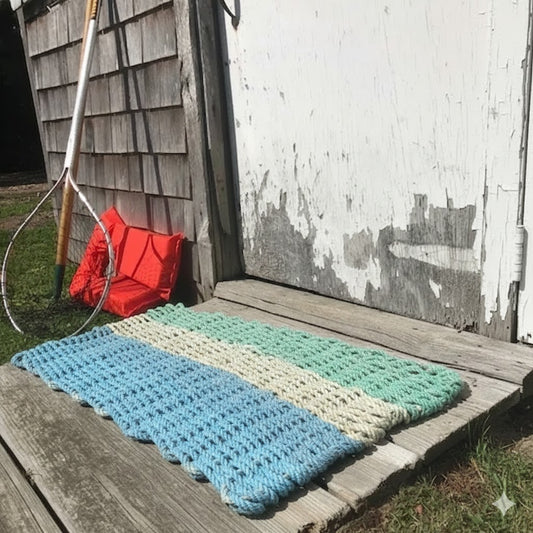 Upcycled Lobster Rope Mat- Shoreline