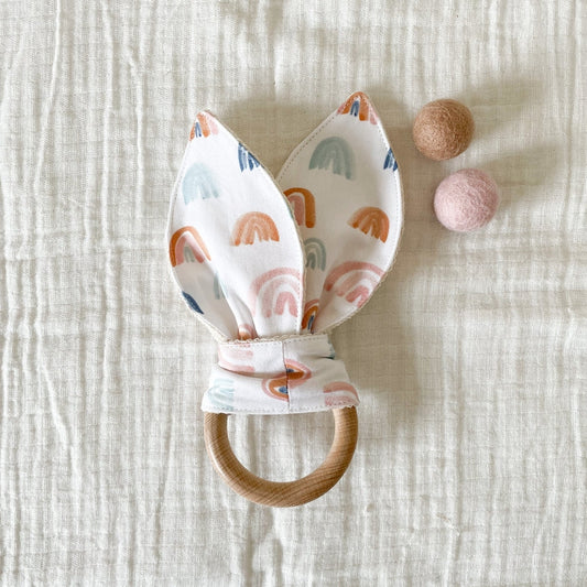 Organic Rainbow Bunny Teether