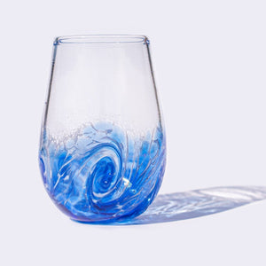Hand Blown Cape Cod Wave Wine Glass