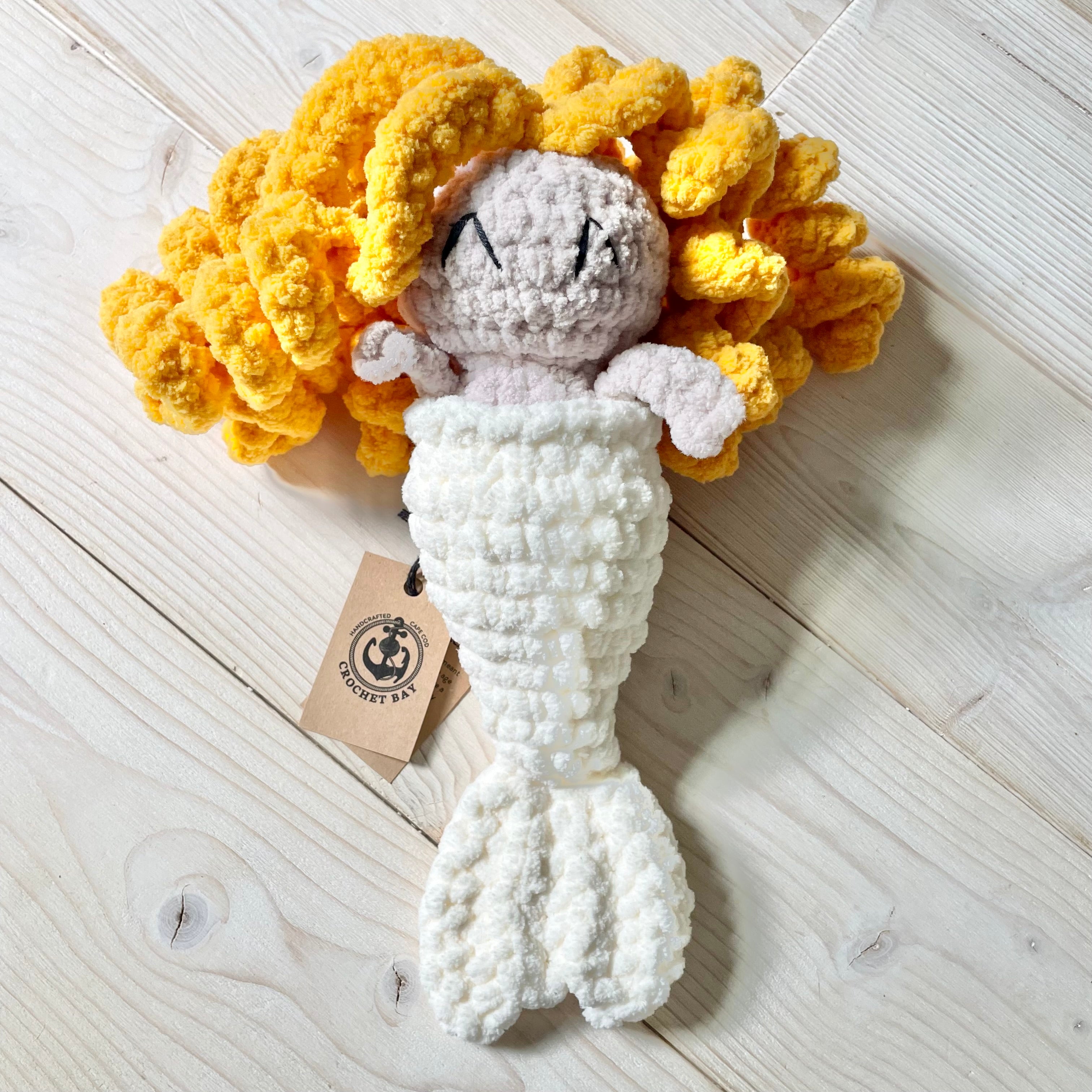 Crochet mermaid handmade doll Art doll plush toy Waldorf ooak doll Crochet  princess girl birthday gift