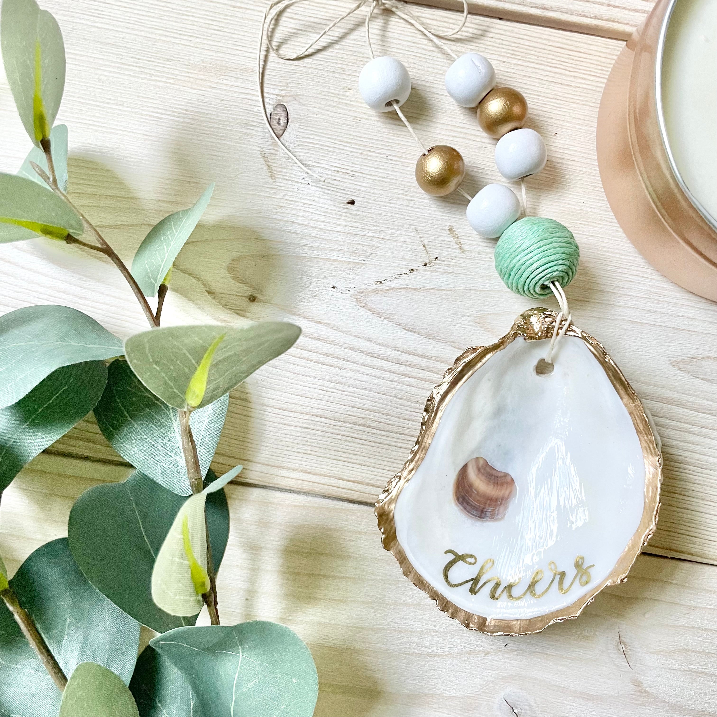 Oyster Shell "Cheers" Bottle Tag