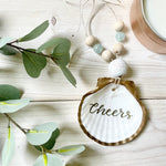 Scallop Shell "Cheers" Bottle Tag